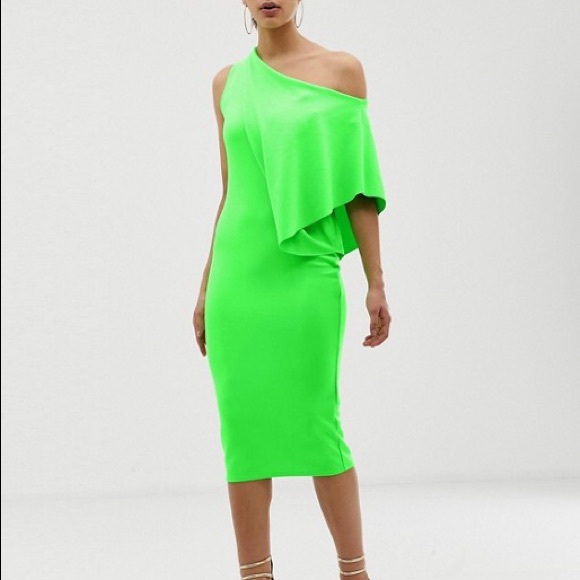 asos neon green dress